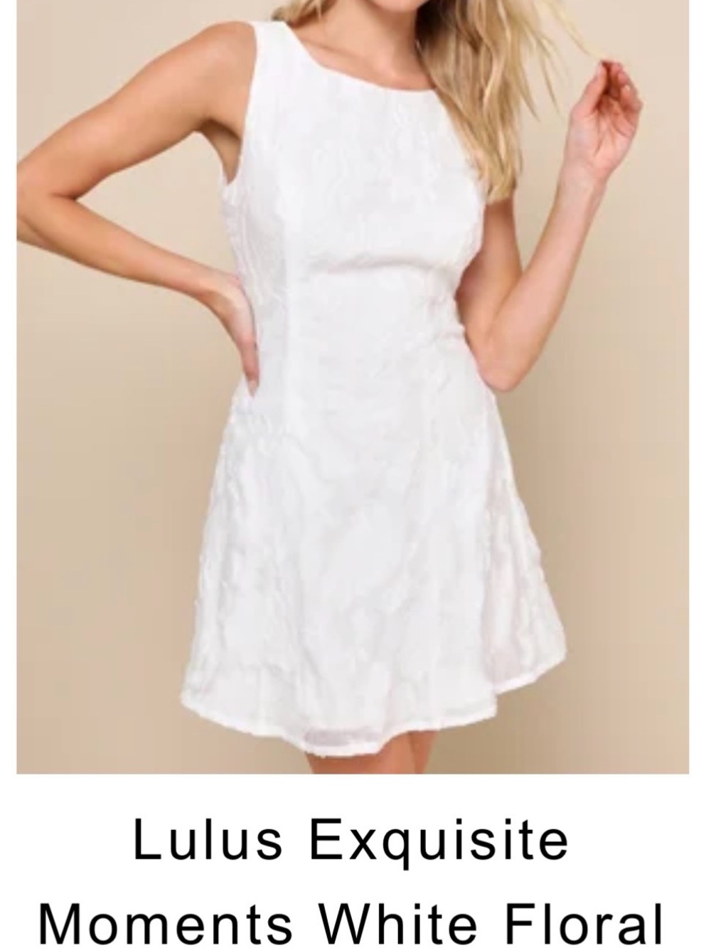 Lulu's White Sleeveless Floral A-Line Mini Dress